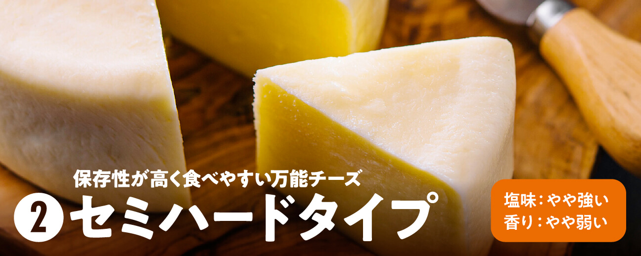 保存性が高く食べやすい万能チーズ セミハードタイプ