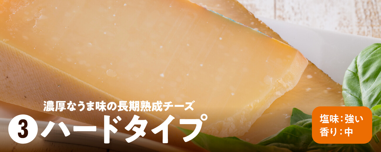 濃厚なうま味の長期熟成チーズ ハードタイプ