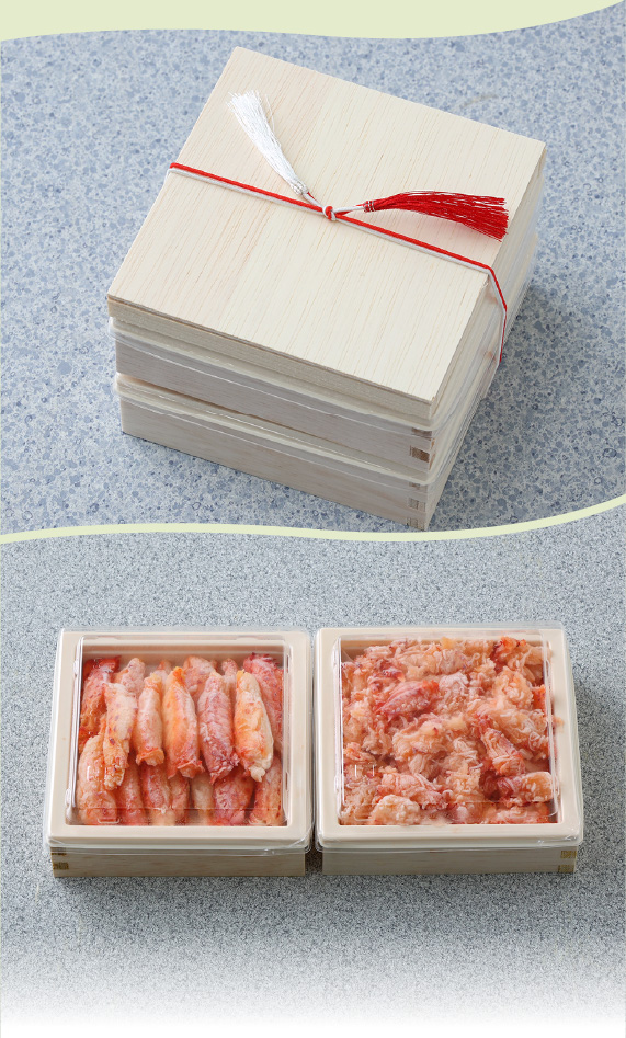 ボイル花咲ガニ　むき身折詰【桐箱入】