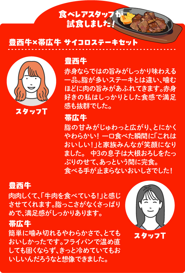 豊西牛×帯広牛 サイコロステーキセット