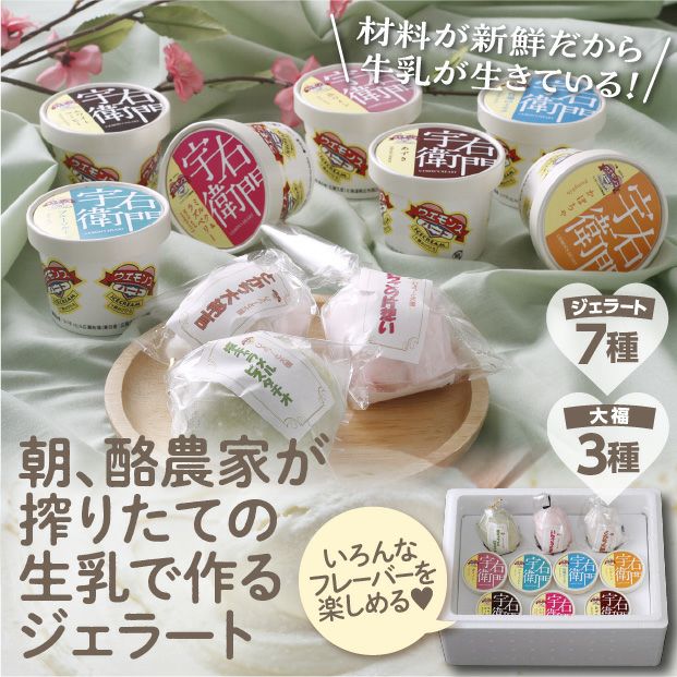 7種のジェラートと3つの大福