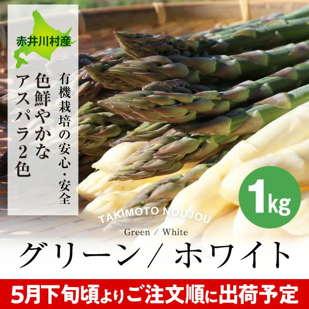 新鮮なグリーン・ホワイトアスパラ