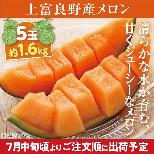 上富良野産メロン ルピアレッド 秀品 約1.6㎏ 5玉