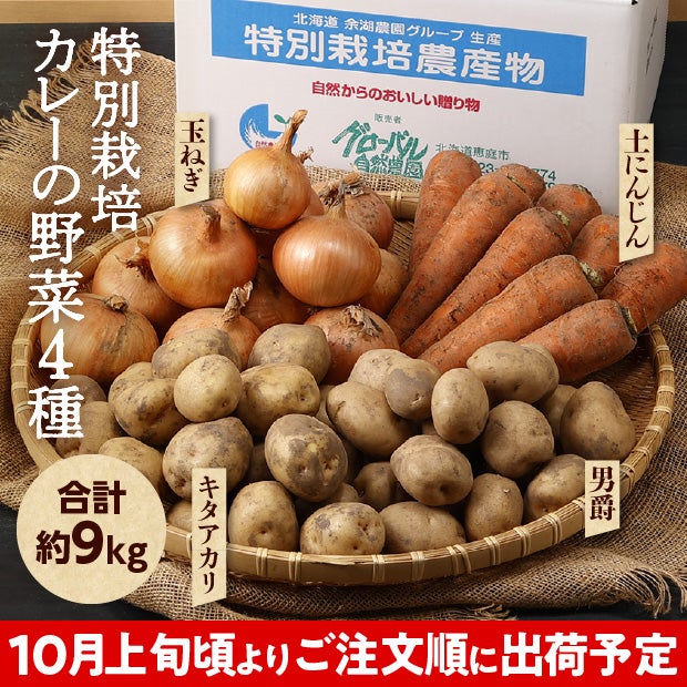 特別栽培 カレーの野菜4種セット（2種のじゃがいもと玉ねぎ・にんじんセット）