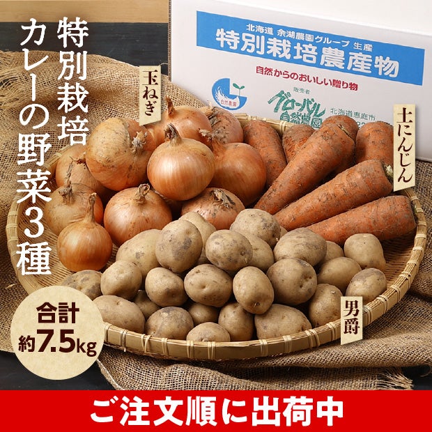 特別栽培 カレーの野菜3種セット（じゃがいも・玉ねぎ・にんじんセット）