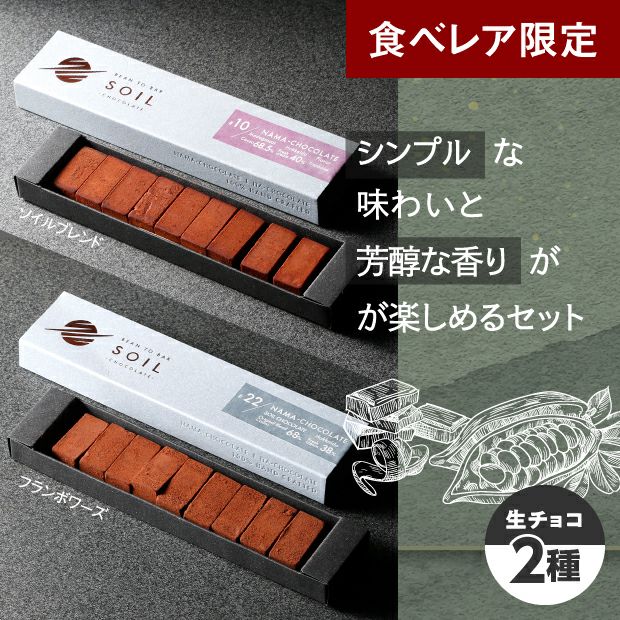 SOILブレンド＆フランボワーズ 2種の生チョコ｜ソイルチョコレート｜お