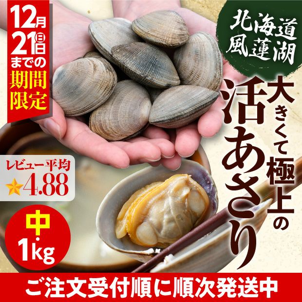 別海産　活あさり(中サイズ)　1㎏