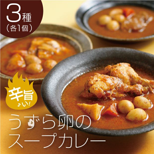北海道スープカレーお取り寄せ 室蘭うずら園のすぅぷかれー3種セット