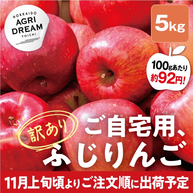 美味しそうな北海道アグリドリームのサンふじりんご