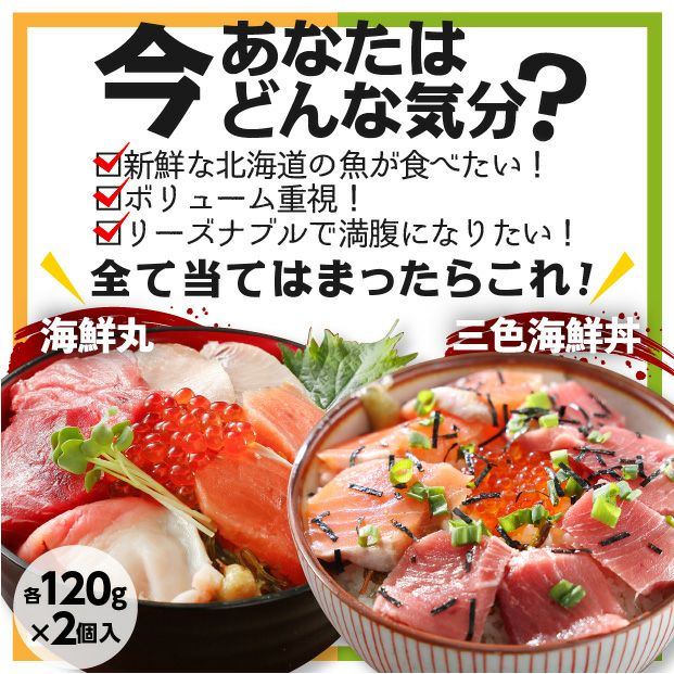 海鮮丸と三色海鮮丼の具