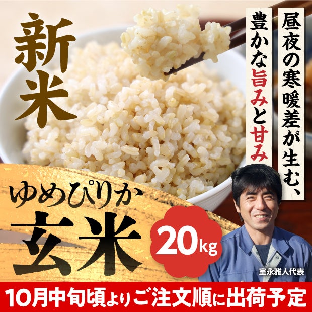 岩見沢産 金賞ゆめぴりか 玄米20kg