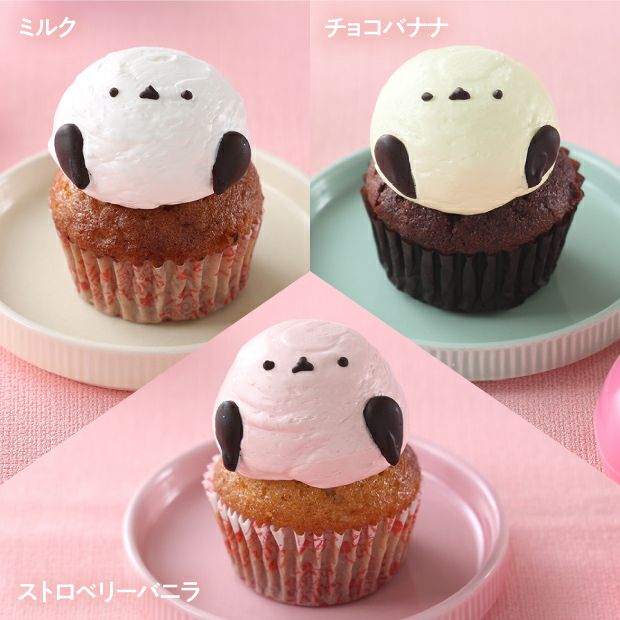 シマエナガのカップケーキ